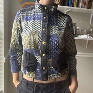 100% Cotton Patchwork Bomber Jacket